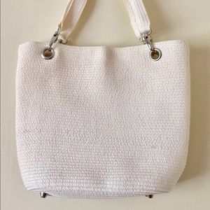 MAGID WHITE STRAW PURSE